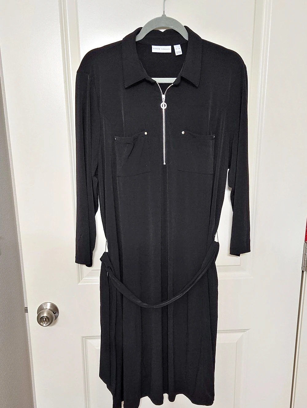 Susan Graver Black Midi Dress Size XL Like New